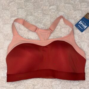 Brooks High Impact Running Dare Racerback Run Sports Bra Rosewood Flamingo 36DD